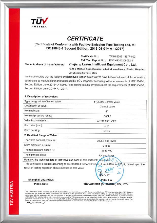 TÜV ISO15848-Zertifikat (4